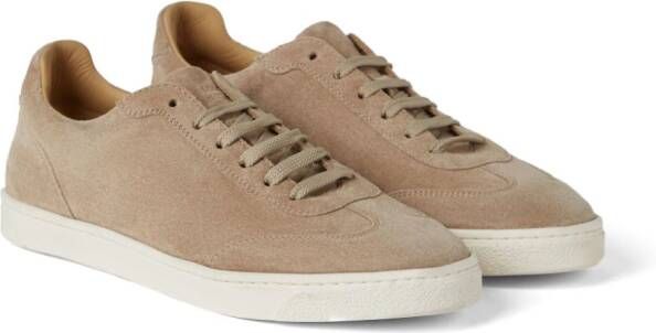 Brunello Cucinelli almond-toe leather sneakers Brown