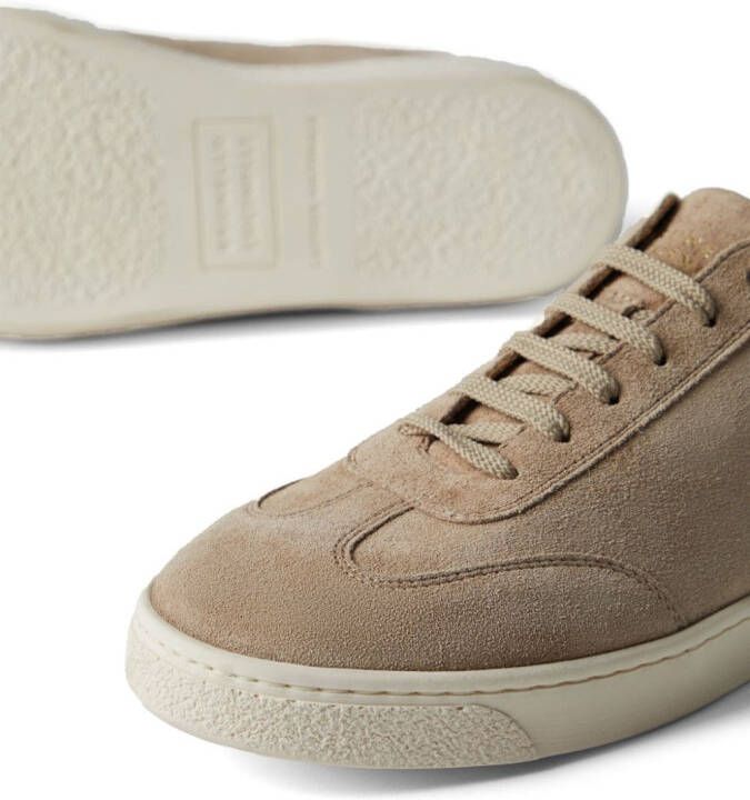 Brunello Cucinelli almond-toe leather sneakers Brown
