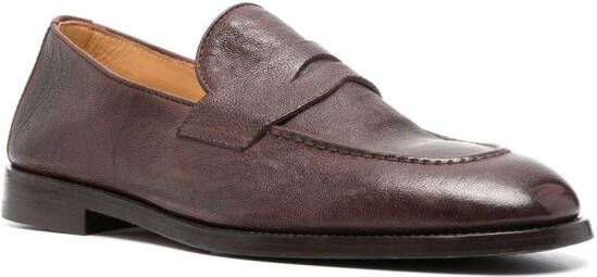 Brunello Cucinelli almond-toe flat-sole loafers Brown