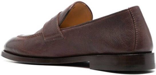 Brunello Cucinelli almond-toe flat-sole loafers Brown