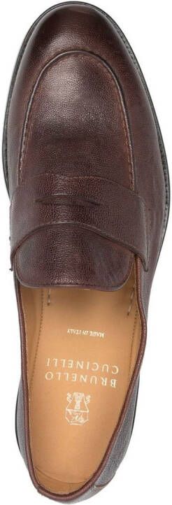 Brunello Cucinelli almond-toe flat-sole loafers Brown