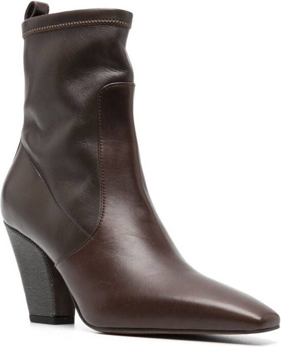 Brunello Cucinelli ankle leather boots Brown