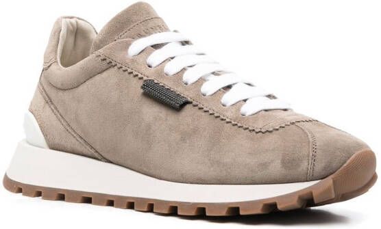 Brunello Cucinelli bead-detailing low-top sneakers Neutrals