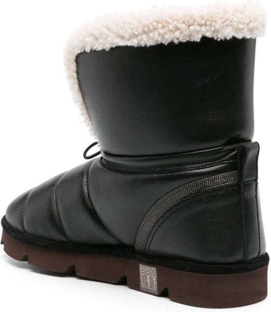 Brunello Cucinelli beaded leather boots Black