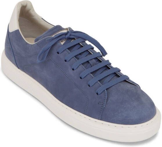 Brunello Cucinelli branded heel-counter low-top sneakers Blue