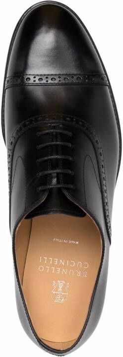 Brunello Cucinelli brogue lace-up leather shoes Black