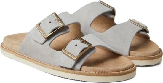 Brunello Cucinelli buckle-fastened suede sandals Grey