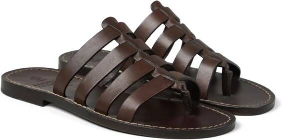 Brunello Cucinelli caged leather sandals Brown