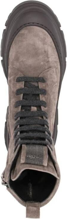 Brunello Cucinelli chunky-sole lace-up boots Brown