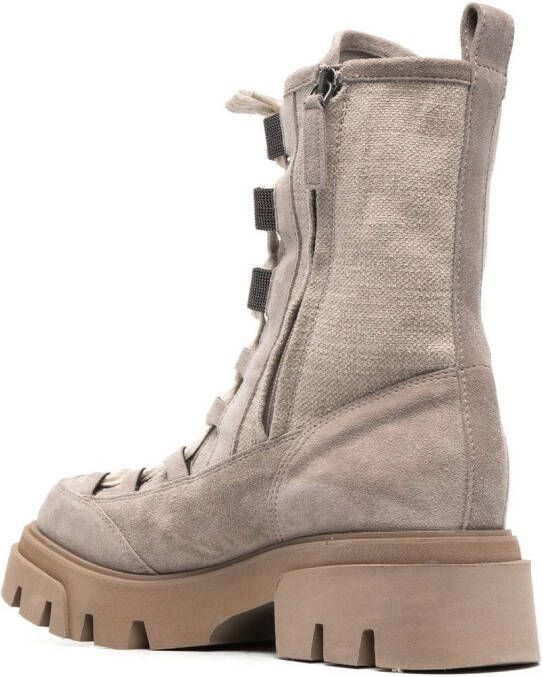 Brunello Cucinelli chunky-sole lace-up boots Neutrals
