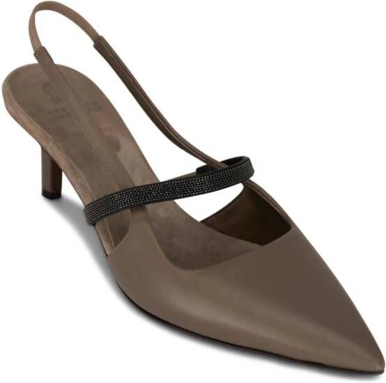 Brunello Cucinelli City slingback pumps Brown