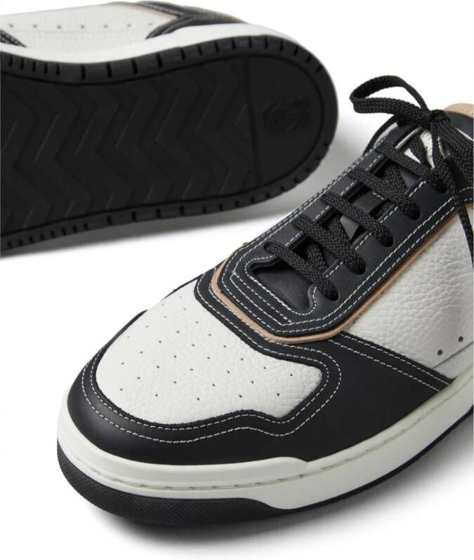 Brunello Cucinelli colour-block panelled leather sneakers White