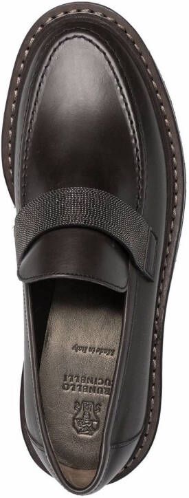 Brunello Cucinelli crossover strap detail loafers Grey