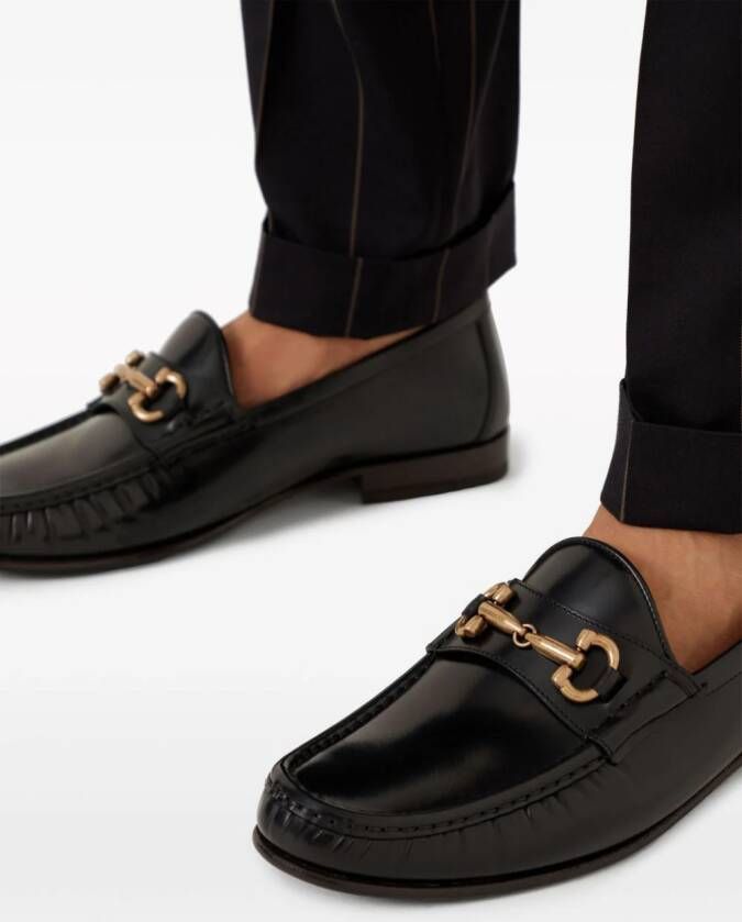 Brunello Cucinelli horsebit leather loafers Black