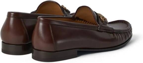Brunello Cucinelli horsebit leather loafers Brown