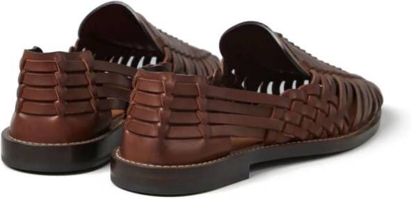 Brunello Cucinelli interwoven leather sandals Brown