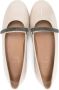 Brunello Cucinelli Kids beaded-strap leather ballerina shoes Neutrals - Thumbnail 3