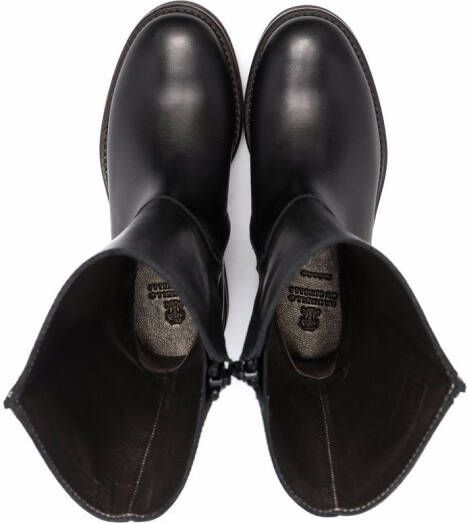 Brunello Cucinelli Kids chain-link detail tall boots Black
