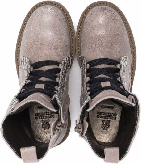 Brunello Cucinelli Kids lace-up ankle boots Grey