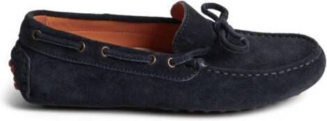 Brunello Cucinelli Kids leather bow loafers Blue