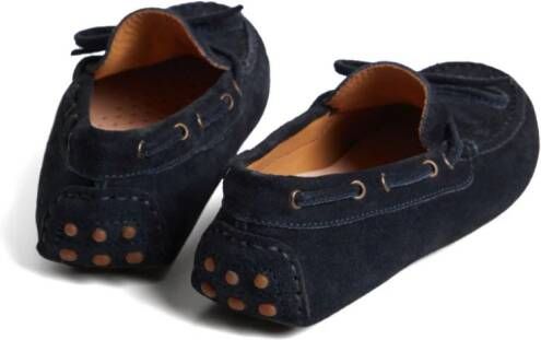Brunello Cucinelli Kids leather bow loafers Blue