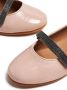 Brunello Cucinelli Kids Monili-detail leather ballerina shoes Pink - Thumbnail 4