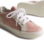 Brunello Cucinelli Kids panelled Monili-chain cotton sneakers Pink - Thumbnail 5