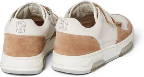 Brunello Cucinelli Kids touch-strap leather sneakers White