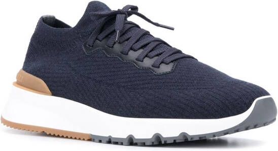 Brunello Cucinelli knitted low-top sneakers Blue