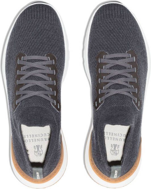 Brunello Cucinelli knitted low-top sneakers Grey
