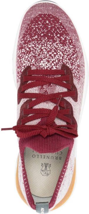 Brunello Cucinelli knitted upper low-top sneakers Red