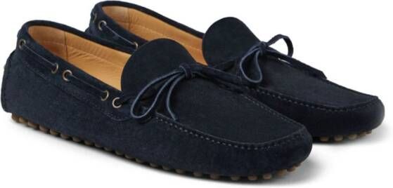 Brunello Cucinelli lace-detailed suede loafers Blue