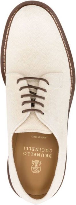 Brunello Cucinelli lace-up leather derby shoes Neutrals