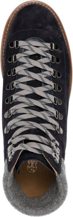 Brunello Cucinelli lace-up leather hiking boots Blue