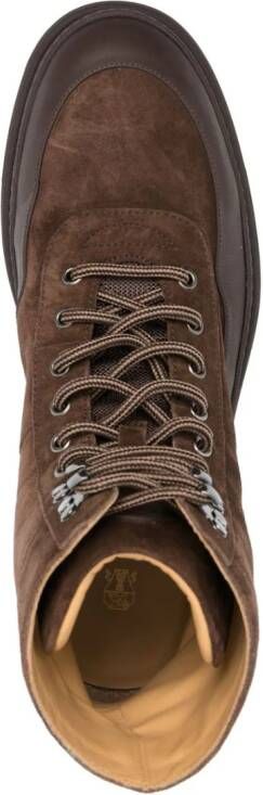 Brunello Cucinelli lace-up suede ankle boots Brown