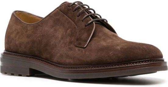 Brunello Cucinelli lace-up suede derby shoes Brown