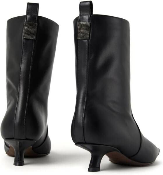 Brunello Cucinelli leather ankle boots Black