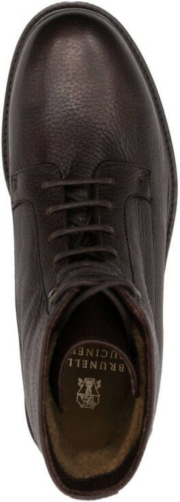 Brunello Cucinelli leather ankle boots Brown