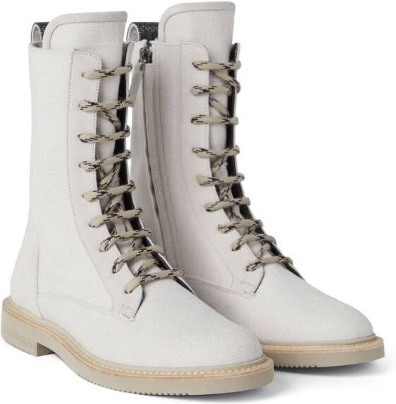 Brunello Cucinelli leather ankle boots White
