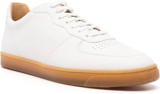 Brunello Cucinelli logo-embossed leather sneakers White
