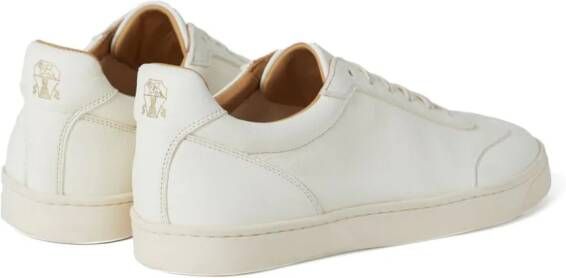 Brunello Cucinelli logo-print panelled low-top sneakers White