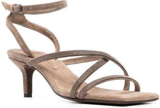 Brunello Cucinelli low-heel strap sandals Brown