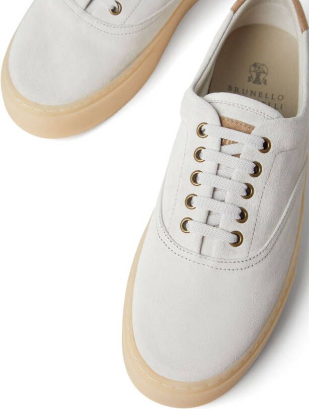 Brunello Cucinelli low-top suede sneakers White