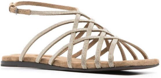Brunello Cucinelli metallic gladiator sandals Brown