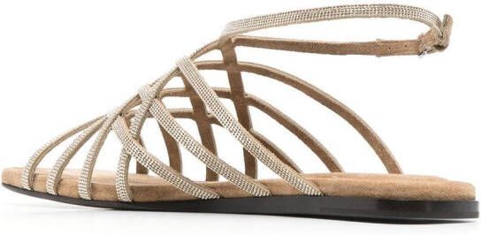 Brunello Cucinelli metallic gladiator sandals Brown
