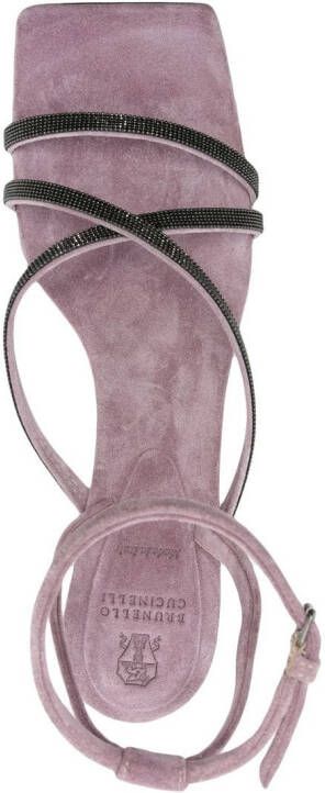 Brunello Cucinelli mid-heel strap sandals Purple