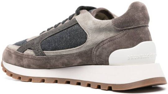 Brunello Cucinelli Monili bead-embellished sneakers Grey