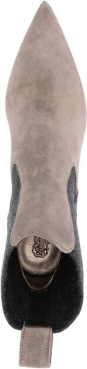Brunello Cucinelli Monili chain-detail leather 85mm boots Grey