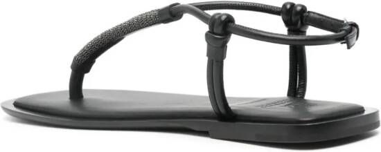 Brunello Cucinelli Monili-chain leather sandals Black