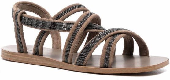 Brunello Cucinelli Monili-chain strappy sandals Brown